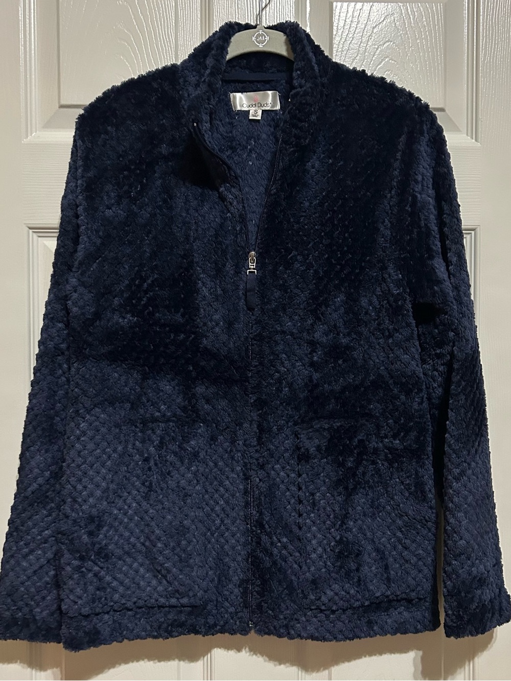 Cuddl Duds Navy Plush Full-Zip Jacket - Women